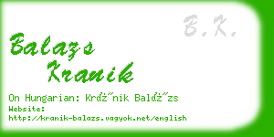 balazs kranik business card